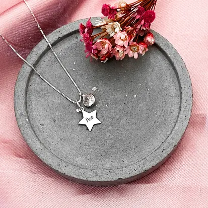 GARGANTILHA PONTO DE LUZ PINGENTE ESTRELA PERSONALIZADO