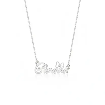 CHOKER MINI NOME FONTE DISNEY + LAÇO