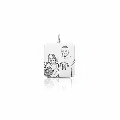 PINGENTE RETANGULAR 2,5X2,2CM FOTO PERSONALIZADA
