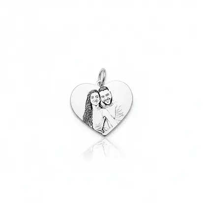 PINGENTE CORAÇÃO 1,5X2CM FOTO PERSONALIZADA
