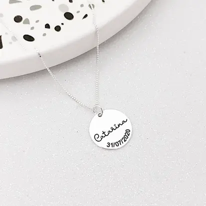 PINGENTE PERSONALIZADO REDONDO NOME