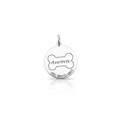 PINGENTE PERSONALIZADO PLAQUINHA REDONDA OSSO