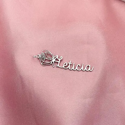 PINGENTE ROSA + NOME