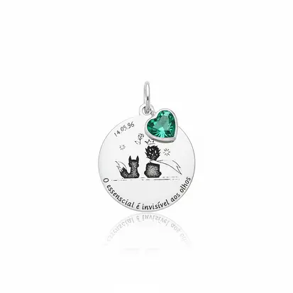 PINGENTE PERSONALIZADO PEQUENO PRINCIPE + PONTO DE LUZ
