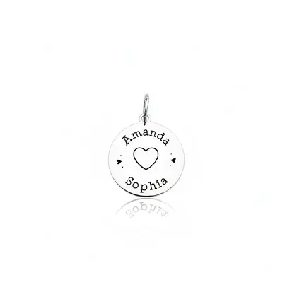 PINGENTE 1,8CM PERSONALIZADO NOMES CORAÇÃO
