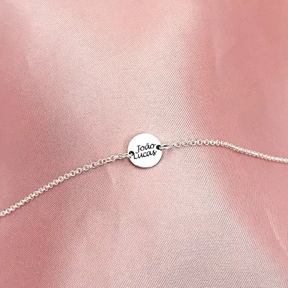 PULSEIRA PLAQUINHA 1CM INICIAL ADULTO