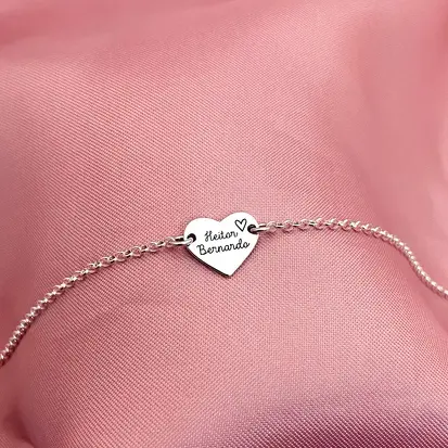PULSEIRA ADULTO 1 CORAÇÃO NOME PERSONALIZADO