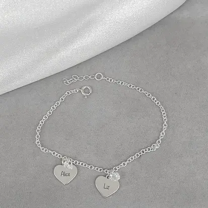 PULSEIRA PERSONALIZADA 2 CORAÇÃO PONTO DE LUZ