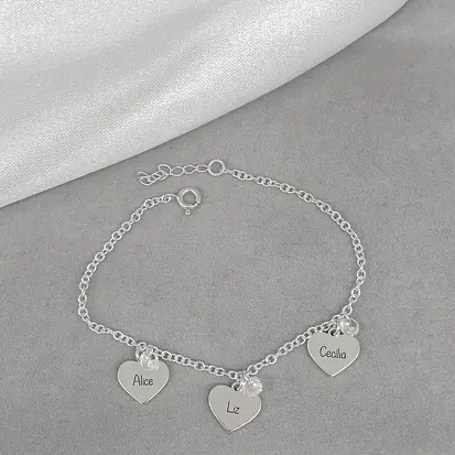 PULSEIRA PERSONALIZADA 3 CORAÇÃO PONTO DE LUZ