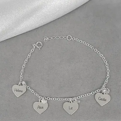 PULSEIRA PERSONALIZADA 4 CORAÇÃO PONTO DE LUZ