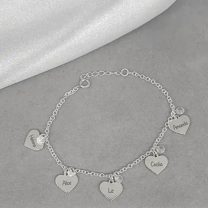 PULSEIRA PERSONALIZADA 5 CORAÇÃO PONTO DE LUZ