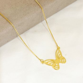 Gargantilha Borboleta Dourado