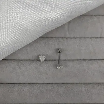PIERCING CORAÇÃO ZIRCÔNIA 4MM