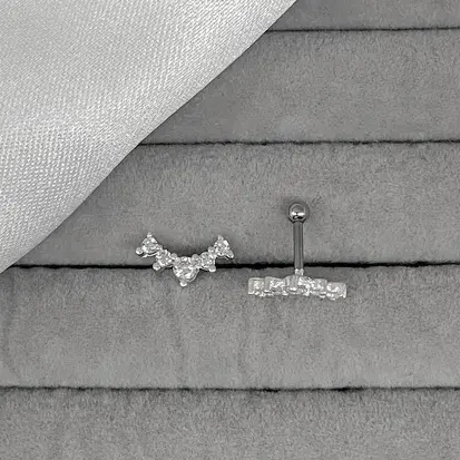 PIERCING HASTE ARCO 5 ZIRCÔNIAS