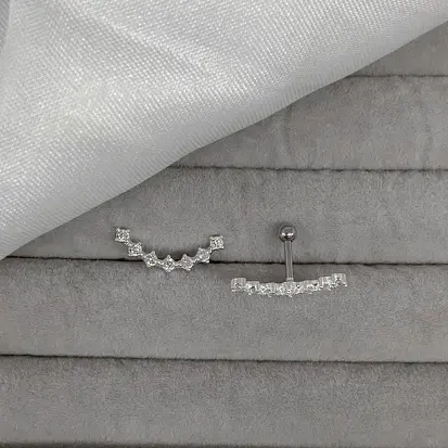 PIERCING HASTE ARCO 7 ZIRCÔNIAS