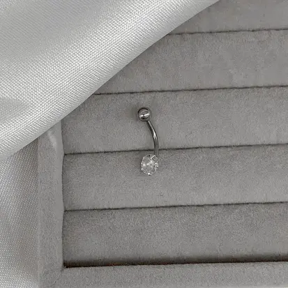 PIERCING UMBIGO AÇO ZIRCONIA 5MM REDONDA