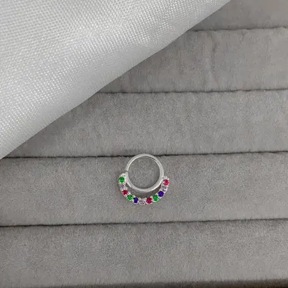 PIERCING HELIX ZIRCONIA COLORIDA FRENTE