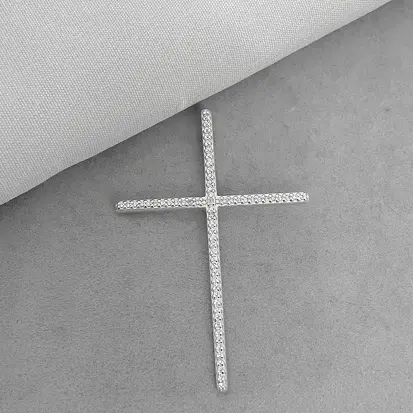 PINGENTE CRUZ CRAVEJADA 4,8CM