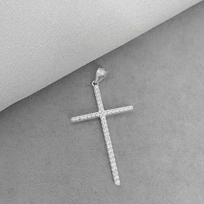 PINGENTE CRUZ CRAVEJADA 3,5CM