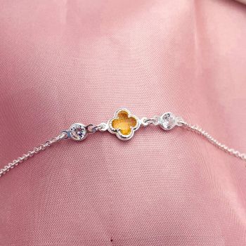 Pulseira Van Cleef Amarelo 2 Zircônias