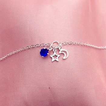 Pulseira Patua Lua Estrela Zirc Azul