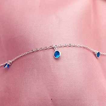 Pulseira 3 Zirconias Azul