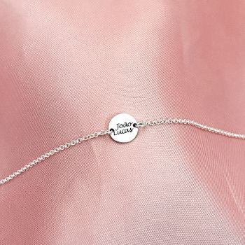 Pulseira Plaquinha 1cm Inicial Adulto