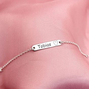 Pulseira Nome Mini Plaquinha Mickey