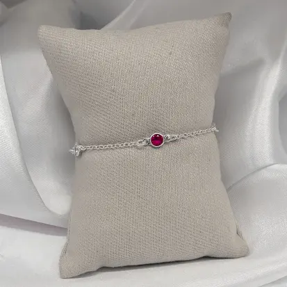PULSEIRA 2 ZIRCONIAS ROSA 2 ZIRCONIAS CRISTAL