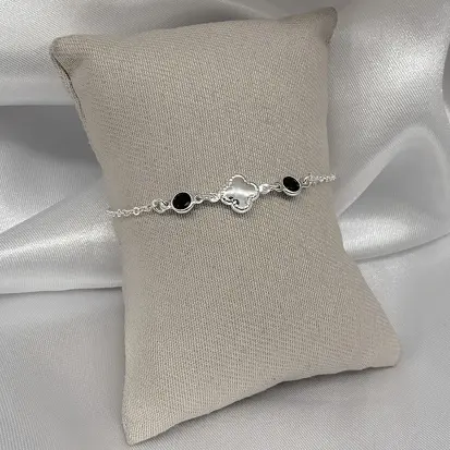 PULSEIRA VAN CLEEF 2 ZIRCONIAS PRETAS