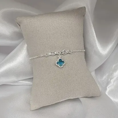 PULSEIRA 1 VAN CLEEF PEND AZUL CLARO ZIRCÔNIAS