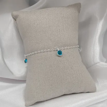 PULSEIRA 3 ZIRCONIAS AZUL