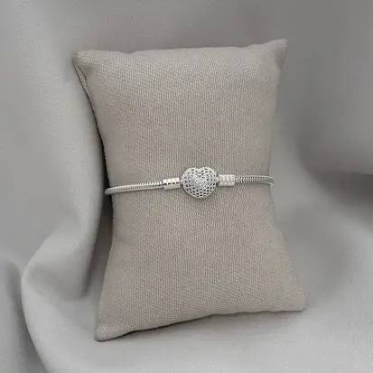 PULSEIRA PANDORA CORAÇÃO CRAVEJADO 17/17,5/18