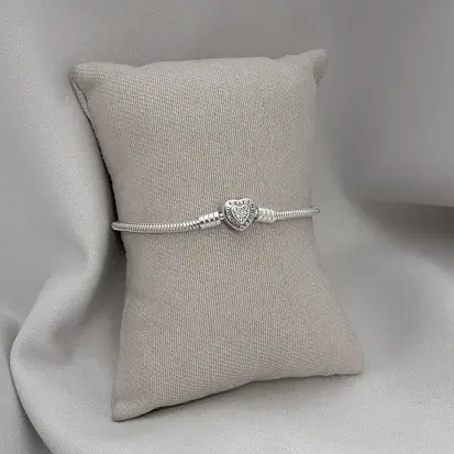 PULSEIRA PANDORA CORAÇÃO MEIO CRAVEJADO 15-16