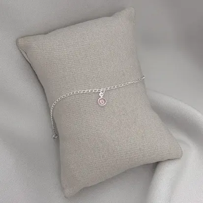 PULSEIRA INFANTIL 1 ZIRCÔNIA ROSA PEND