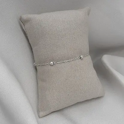 PULSEIRA ELO 5 BOLINHAS ACHATADAS INTERCALADAS