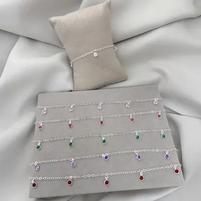PULSEIRA 5 ZIRCONIAS REDONDAS EMBUTIDAS