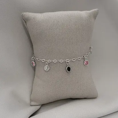 PULSEIRA 7 ZIRC ROSA,PEDRA, CRISTAL
