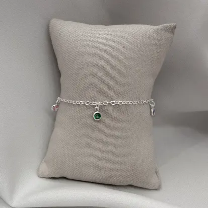 PULSEIRA 5 ZIRCONIAS COLORIDA EMBUTIDAS PENDURADAS