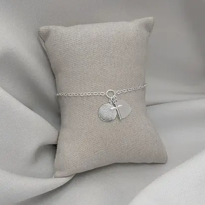 PULSEIRA CORAÇÃO GRANDE CRUZ E PAI NOSSO