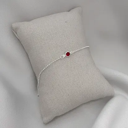 PULSEIRA INFANTIL ZIRCÔNIA FIXA VERMELHA