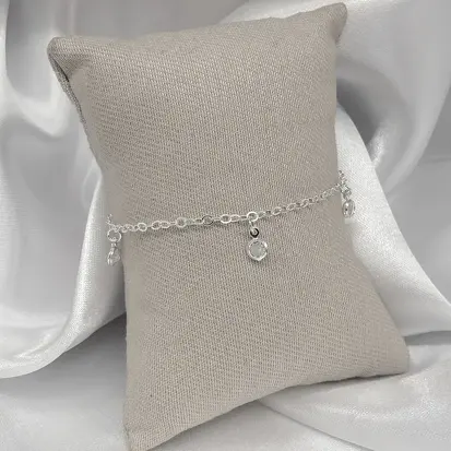 PULSEIRA 5 ZIRCONIAS PENDURADAS CRISTAIS
