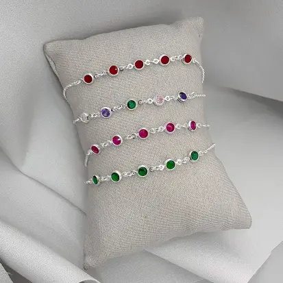PULSEIRA 5 ZIRCONIAS FIXAS EMBUTIDAS