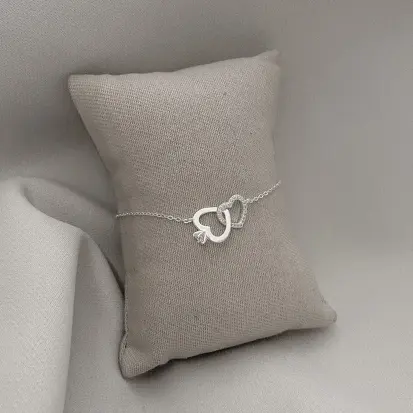 PULSEIRA CORAÇOES CRAVEJADO E SOLITARIO