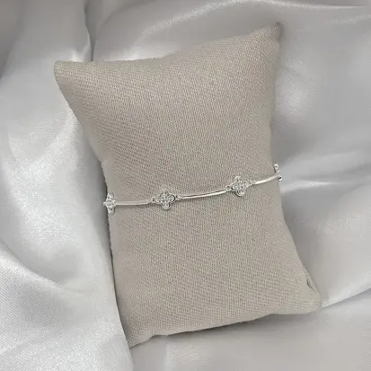 PULSEIRA TUBINHO 6 TREVOS CRAVEJADOS
