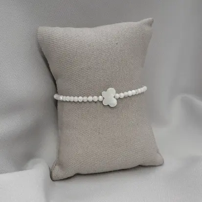 PULSEIRA SILICONE BOLINHAS MADREPÉROLA BORBOLETA
