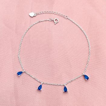 Tornozeleira 4 Gotas Azul Pendurada