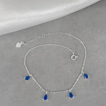 TORNOZELEIRA 4 GOTAS AZUL PENDURADA